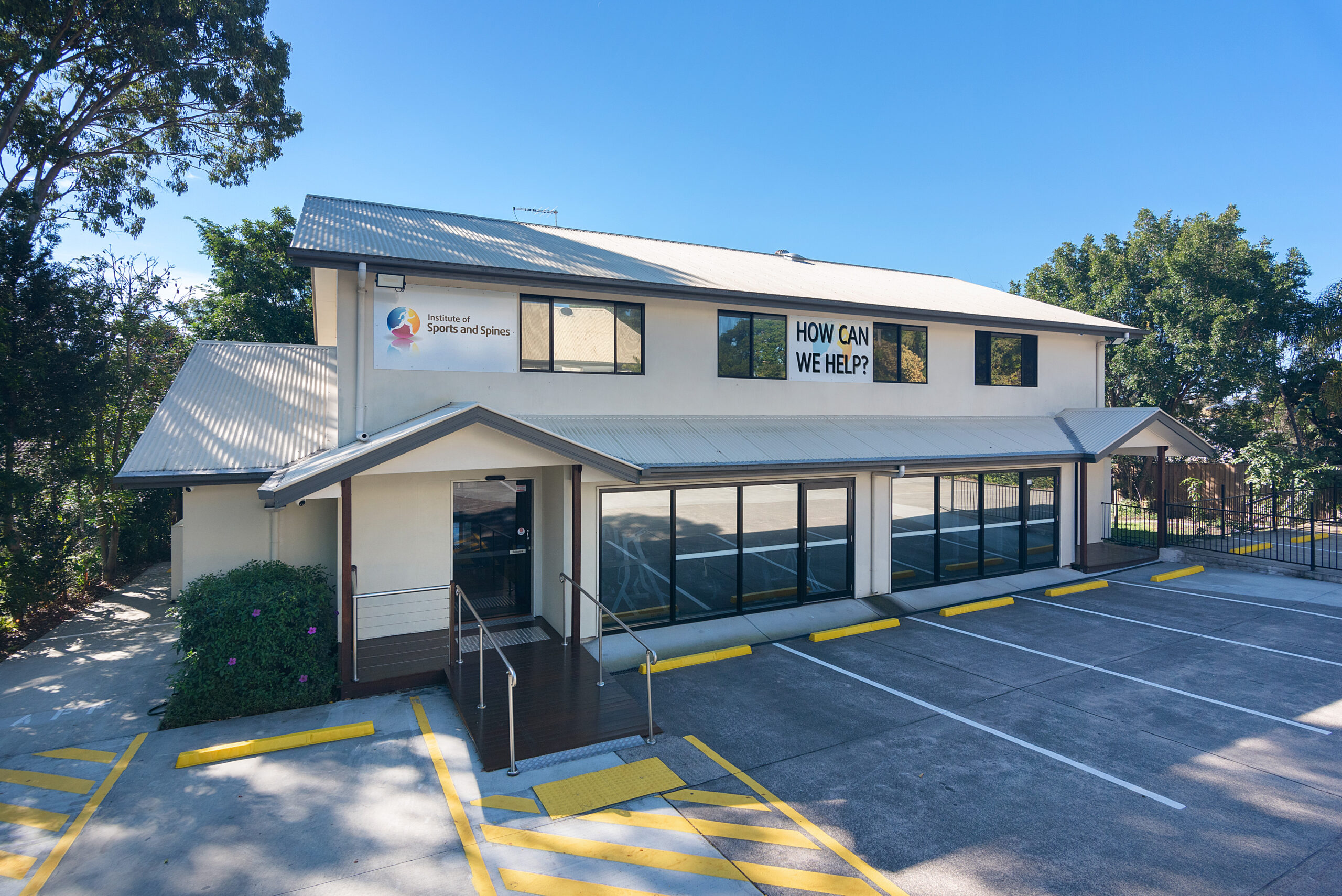 About Institute of Sports and Spines Modern building with welcoming signage. Institute of Sports and Spines external building appearance, Welcome to 2024